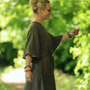 Robe Joanne — Double gaze de coton kaki - Quintessence