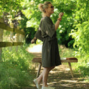 Robe Joanne — Double gaze de coton kaki - Quintessence