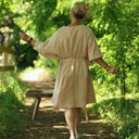 Robe Joanne — Double gaze de coton rayée écureuil - Quintessence
