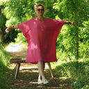 Robe Joanne — Double gaze de coton rayée rosée - Quintessence