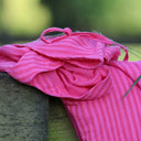 Robe Joanne — Double gaze de coton rayée rosée - Quintessence