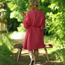 Robe Joanne — Double gaze de coton rayée rosée - Quintessence