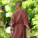 Robe Joanne — Double gaze de coton terracotta - Quintessence