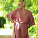 Robe Joanne — Double gaze de coton terracotta - Quintessence