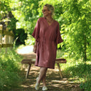 Robe Joanne — Double gaze de coton terracotta - Quintessence
