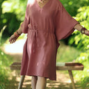 Robe Joanne — Double gaze de coton terracotta - Quintessence