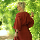 Robe Joanne — Double gaze de coton terre de Sienne - Quintessence