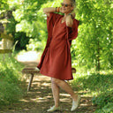 Robe Joanne — Double gaze de coton terre de Sienne - Quintessence