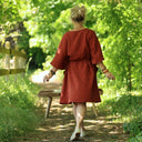Robe Joanne — Double gaze de coton terre de Sienne - Quintessence