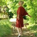 Robe Joanne — Double gaze de coton terre de Sienne - Quintessence