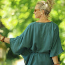 Robe Joanne — Double gaze de coton vert cactus - Quintessence