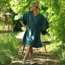 Robe Joanne — Double gaze de coton vert cactus - Quintessence