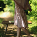 Robe Joanne — Lin chiné rose poudré - Quintessence
