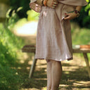 Robe Joanne — Lin chiné rose poudré - Quintessence
