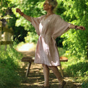Robe Joanne — Lin chiné rose poudré - Quintessence