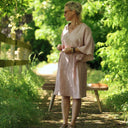 Robe Joanne — Lin chiné rose poudré - Quintessence