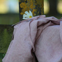 Robe Joanne — Lin chiné rose poudré - Quintessence
