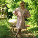 Robe Joanne — Lin chiné rose poudré - Quintessence