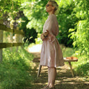 Robe Joanne — Lin chiné rose poudré - Quintessence