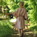 Robe Joanne — Lin chiné rose poudré - Quintessence