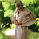 Robe Joanne — Lin chiné rose poudré - Quintessence