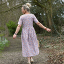 Robe Juliette - Coton herbier bleu - orangé - Quintessence