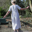 Robe Juliette - double gaze de coton fleurettes bleues - Quintessence