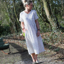 Robe Juliette - double gaze de coton fleurettes bleues - Quintessence