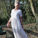 Robe Juliette - double gaze de coton fleurettes bleues - Quintessence