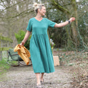 Robe Juliette - double gaze de coton vert printemps - Quintessence