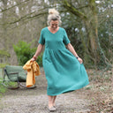 Robe Juliette - double gaze de coton vert printemps - Quintessence