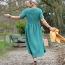 Robe Juliette - double gaze de coton vert printemps - Quintessence