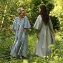 Robe Kalaya - seersucker de coton rayé bleu - Quintessence