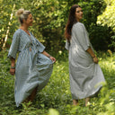 Robe Kalaya - seersucker de coton rayé bleu - Quintessence