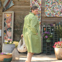 Robe Léontine en jacquard coton/lin marine - Quintessence