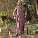 Robe Louisa - Coton fleurs d'aubergine - Quintessence