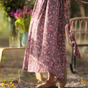 Robe Louisa - Coton fleurs d'aubergine - Quintessence