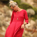 Robe Louisa coton - lin coquelicot - Quintessence
