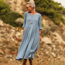 Robe Louisa double gaze de coton bleu navy - Quintessence