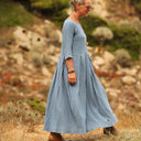 Robe Louisa double gaze de coton bleu navy - Quintessence