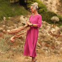 Robe Louisa double gaze de coton bougainvillier - Quintessence