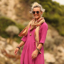 Robe Louisa double gaze de coton bougainvillier - Quintessence