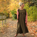 Robe Louisa - double gaze de coton kaki - Quintessence