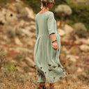 Robe Louisa double gaze de coton vert d'eau - Quintessence