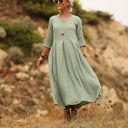 Robe Louisa double gaze de coton vert d'eau - Quintessence