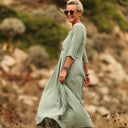 Robe Louisa double gaze de coton vert d'eau - Quintessence