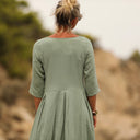 Robe Louisa double gaze de coton vert d'eau - Quintessence