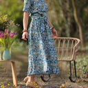 Robe Louisa - Fleurs d'Indigo - Quintessence