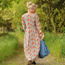 Robe Louisa manches 3/4 Coton coquelicots | Quintessence