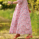 Robe Louisa manches 3/4 Coton floral impressionniste | Quintessence